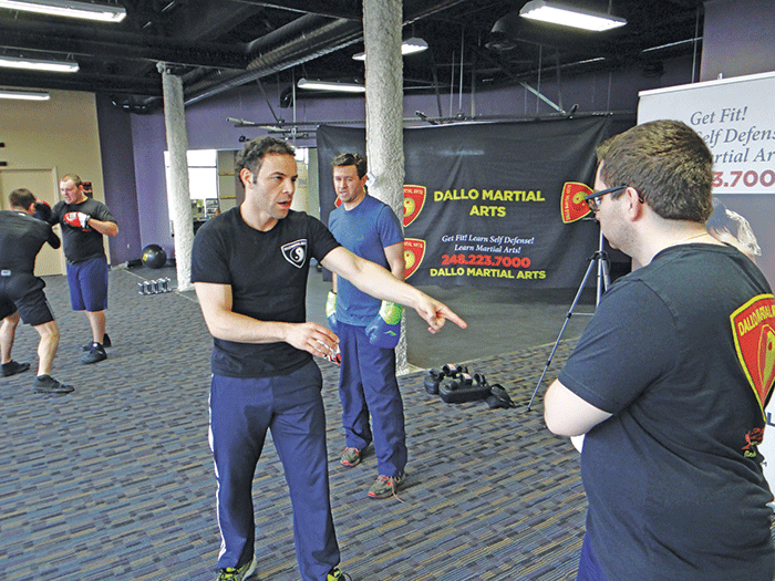 Jalal Dallo, Head Instructor at Dallo Martial Arts in Southfield, Michigan, training one of his students.